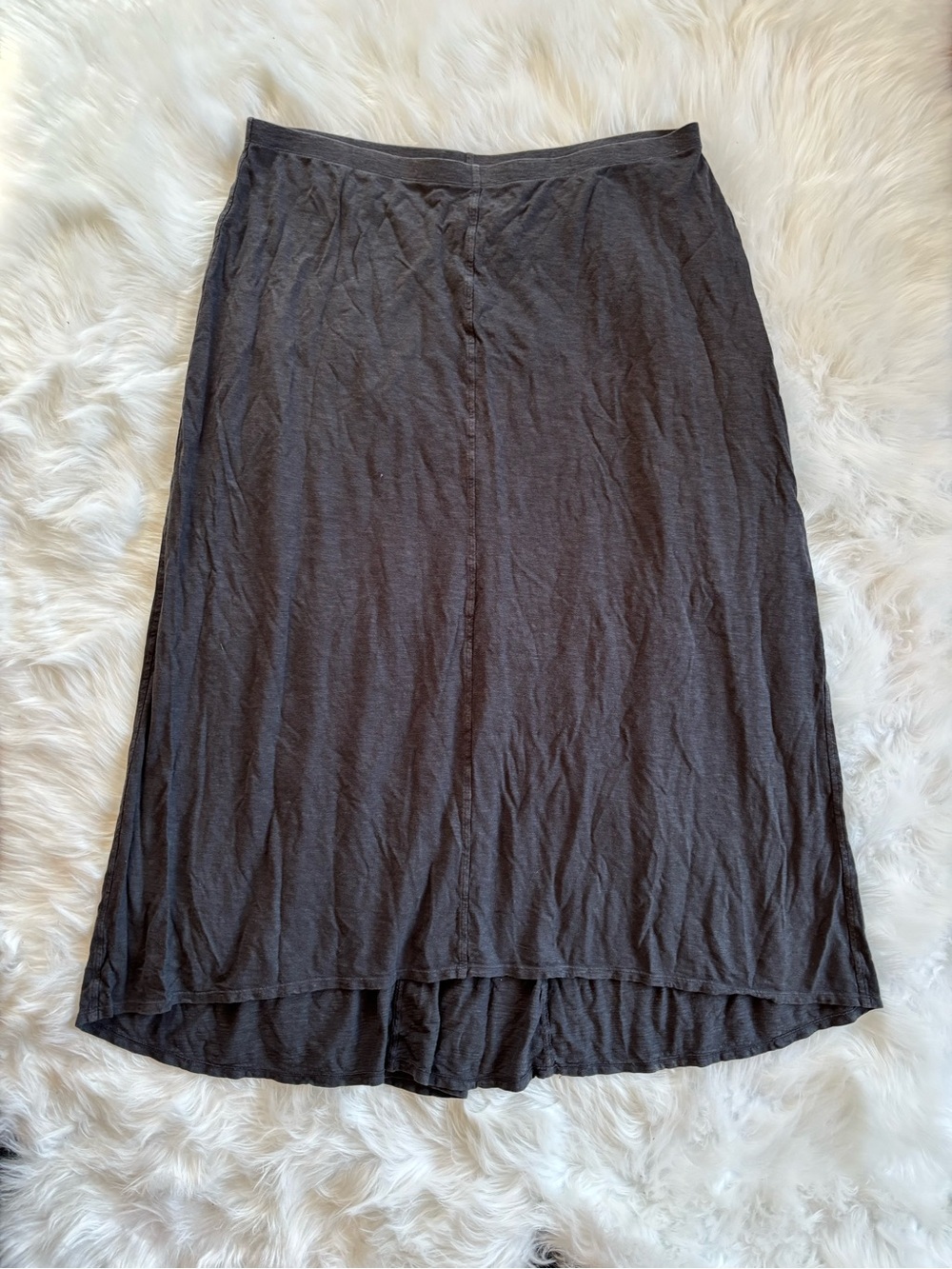 Eileen Fisher Charcoal Jersey GREY Skirt organic cotton XL